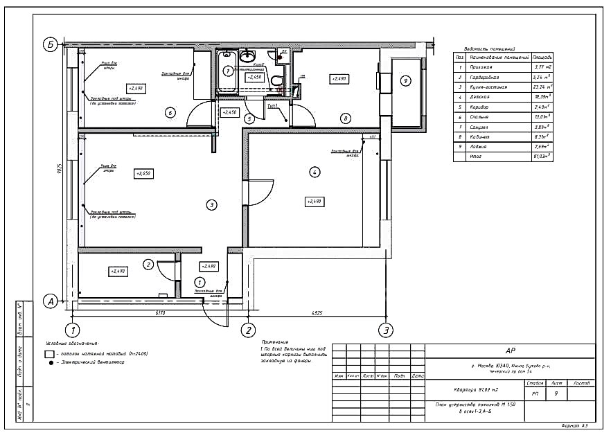 план устройства потолков